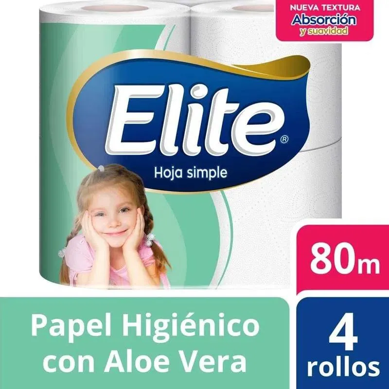Papel Higiénico Elite 4x80 m. Hoja Simple
