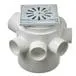 Pileta de patio pvc 5 entradas 10 x 10 rejilla acero inoxidable