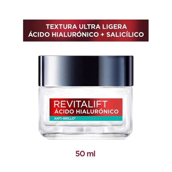 Loreal Paris Gel-Crema Facial Revitalift Acido Hialurónico Anti Brillo 50 ml