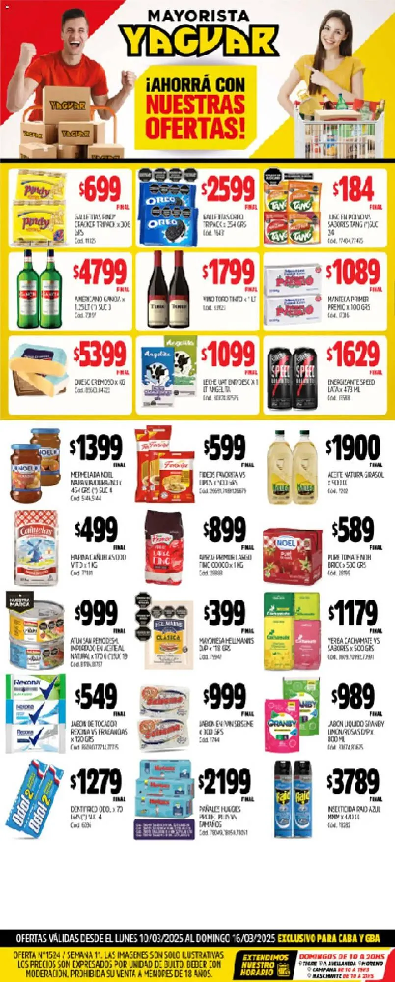 Ofertas de Catálogo Supermercados Yaguar 10 de marzo al 16 de marzo 2025 - Página 1 del catálogo
