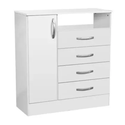 Cómoda 4 cajones y 1 puerta blanco
