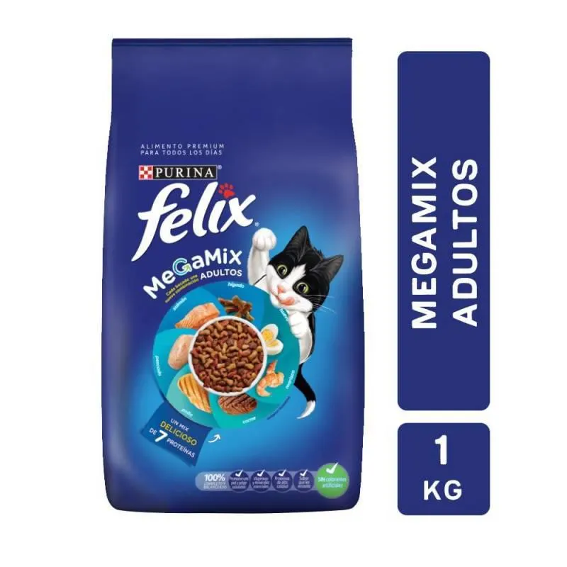 Alimento para Gato Adulto Megamix Felix x 1 Kg.