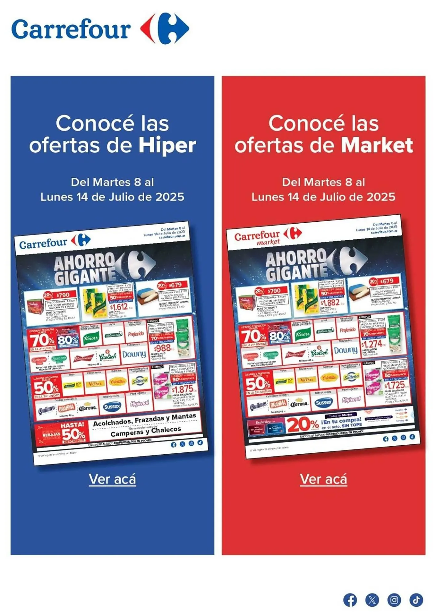 Ofertas de Catálogo Carrefour 8 de julio al 14 de julio 2025 - Página 1 del catálogo