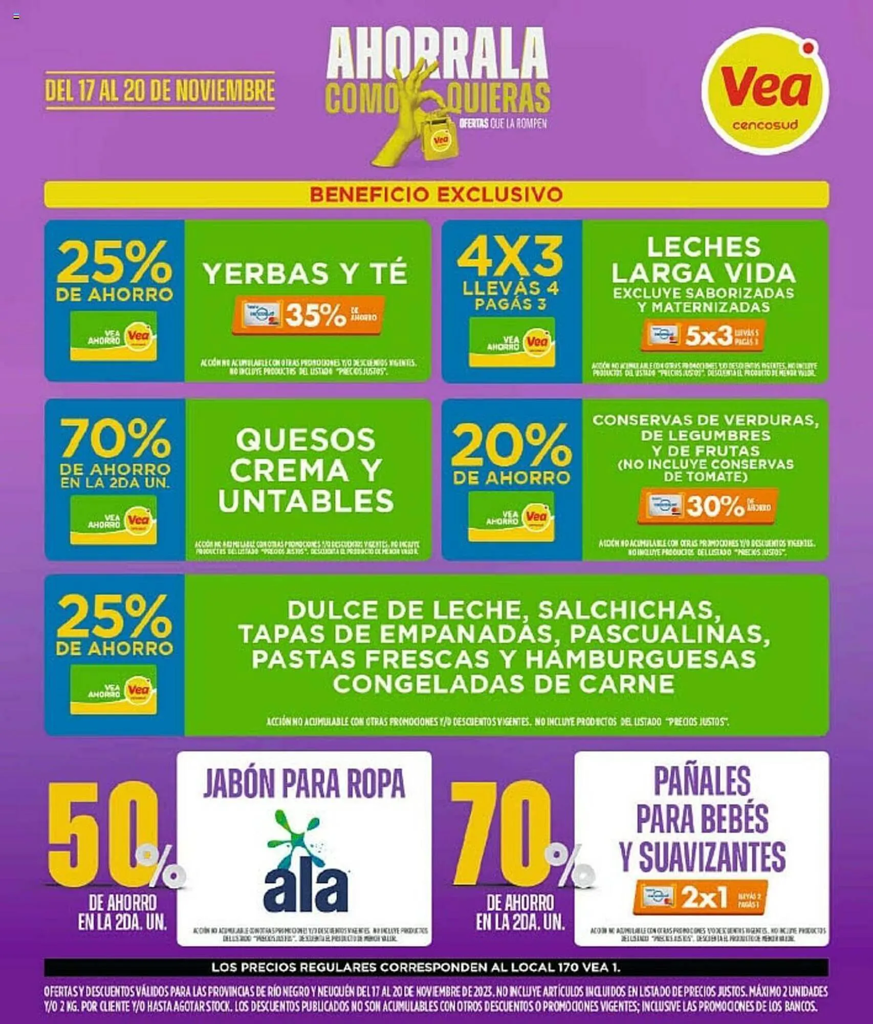 Ofertas de Catálogo Supermercados Vea 17 de noviembre al 20 de noviembre 2023 - Página 1 del catálogo