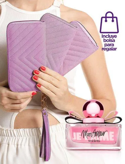 Set Eau de Toilette Je T´Aime + Billetera Greta Lila