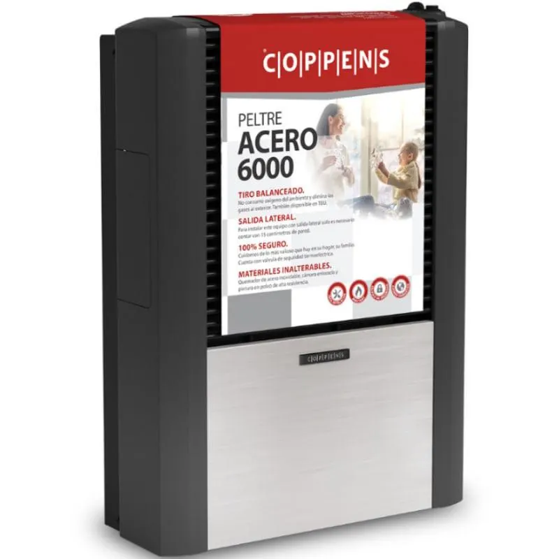 CALEFACTOR COPPENS 6000Kcal TB PELTRE ACERO (SALIDA DERECHA)
