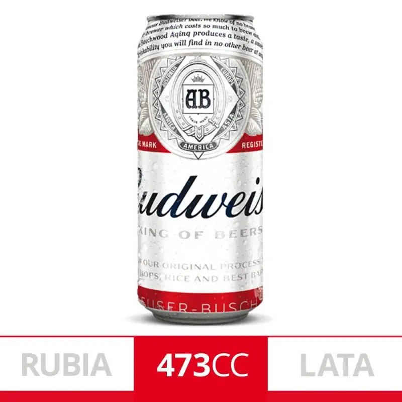 Cerveza Budweiser Lata x 473 cc.