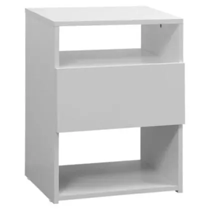 Mesa de luz con 1 cajón blanca