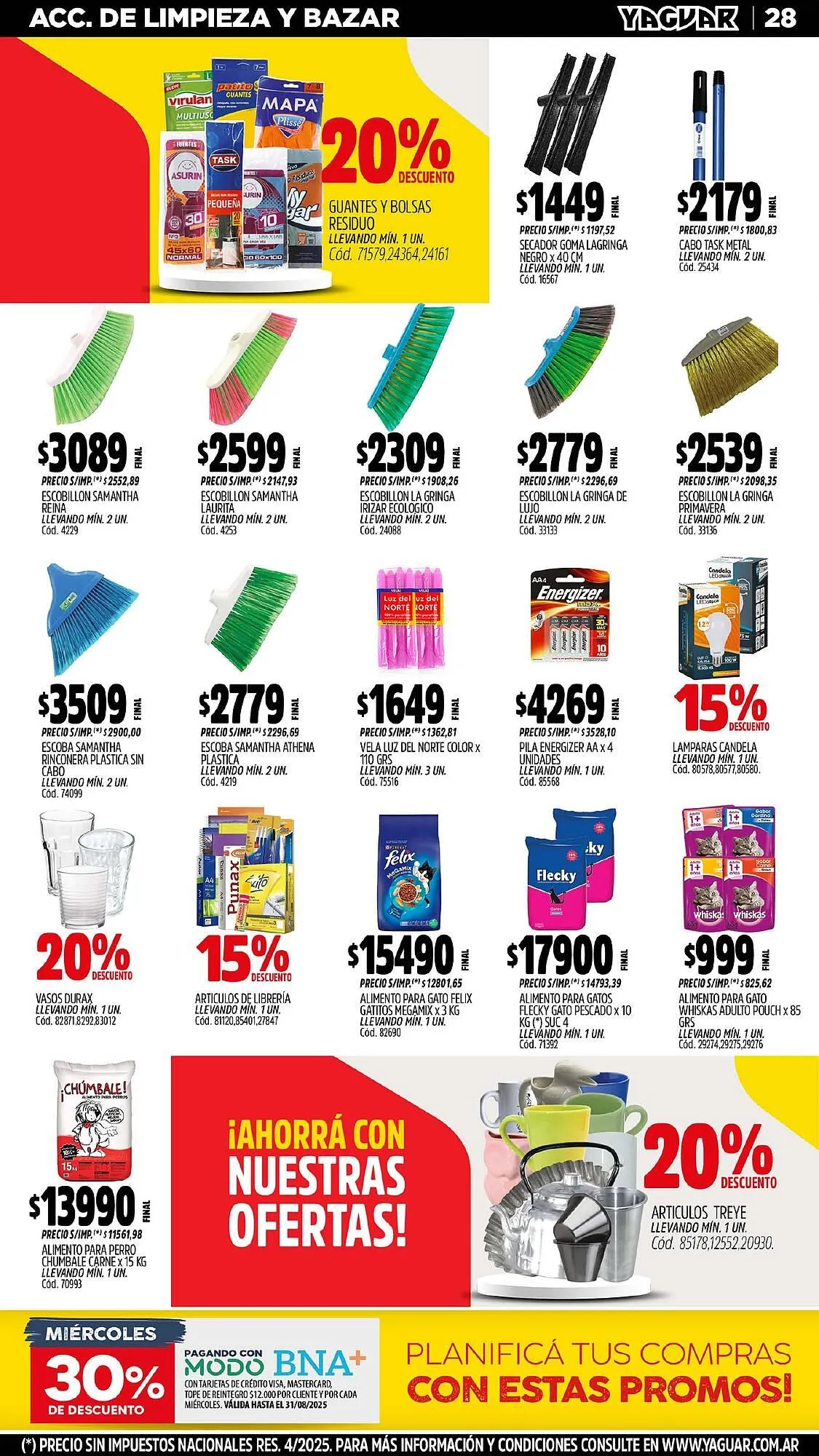 Ofertas de Catálogo Supermercados Yaguar 18 de agosto al 24 de agosto 2025 - Página 28 del catálogo