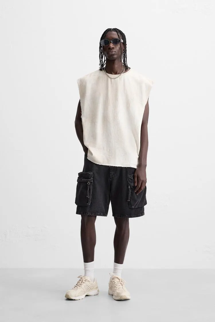 BERMUDA DENIM CARGO BOLSILLOS