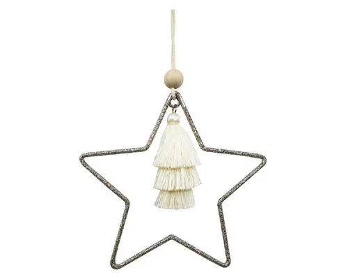 Colgante de árbol Estrella Tejido Cotidiana 9x1x11 cm