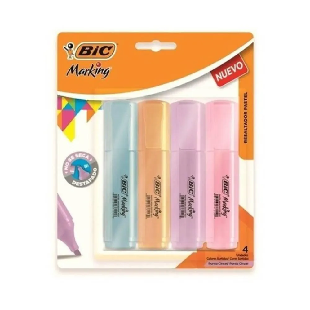 RESALTADOR PASTEL BL X 4