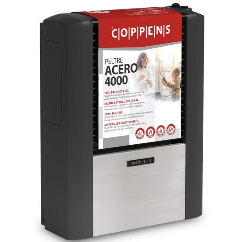 CALEFACTOR COPPENS 4000Kcal TB PELTRE ACERO (SALIDA DERECHA)