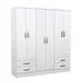 Placard Tana Eco 6 puertas con 4 cajones blanco