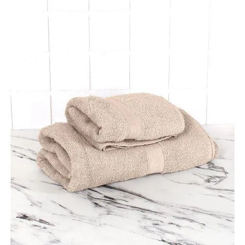 Juego de Toalla y Toallón de Algodón Franco Valente 400 Gr Beige