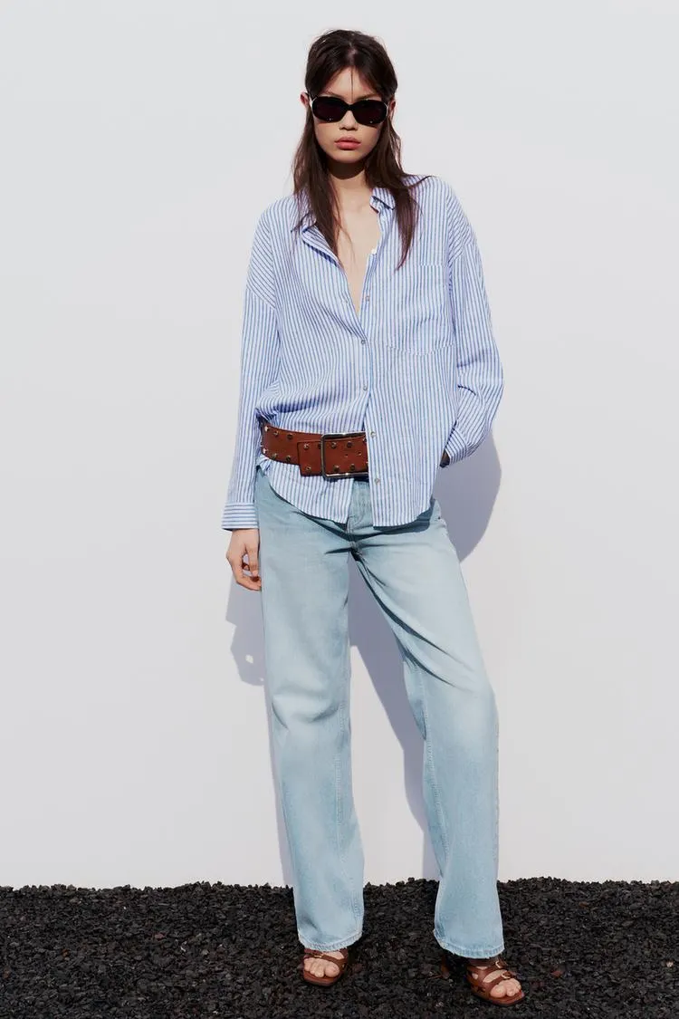 CAMISA RAYAS CON LINO