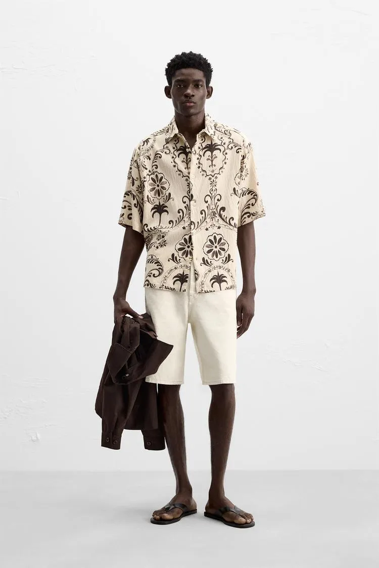 CAMISA ESTRUCTURA ESTAMPADA