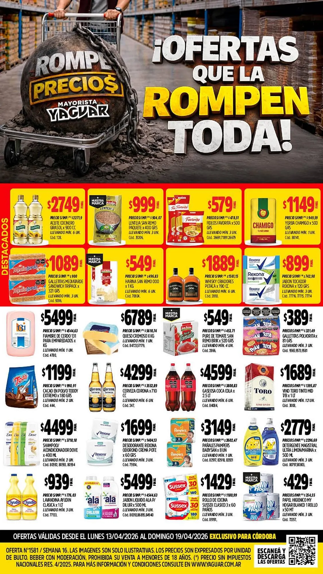 Ofertas de Catálogo Supermercados Yaguar 13 de abril al 19 de abril 2026 - Página 1 del catálogo