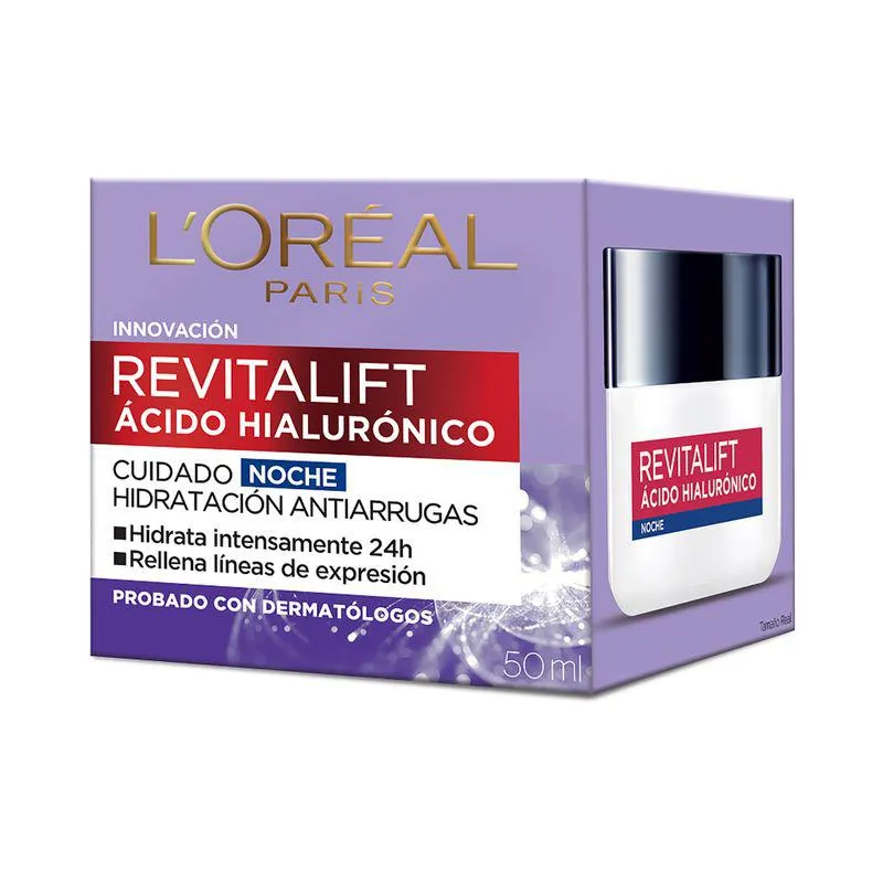 Crema Facial L'Oréal Paris Revitalift Ácido Hialulrónico Noche x 50 ml