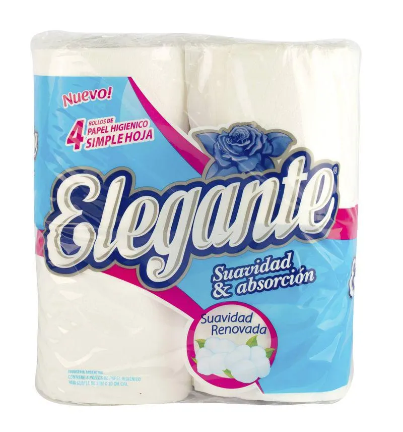 Papel Higiénico Elegante Blanco 30mts 4 Un