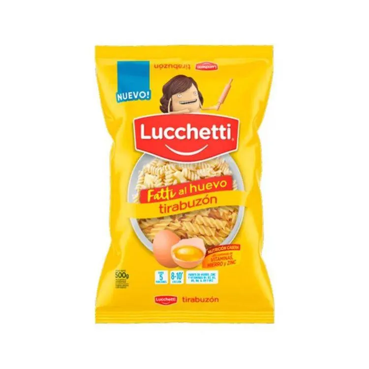 FIDEOS TIRABUZON LUCCHETTI AL HUEVO X 500 Gr