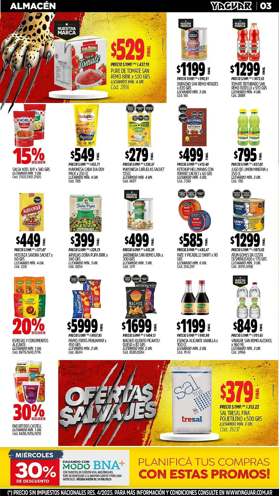 Ofertas de Catálogo Supermercados Yaguar 4 de agosto al 11 de agosto 2025 - Página 3 del catálogo