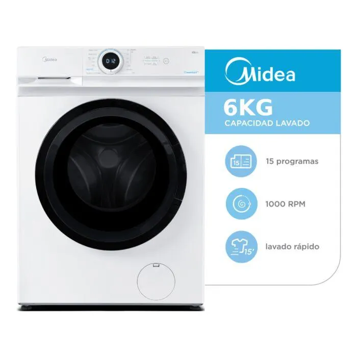 Lavarropas MIDEA MF100W60/W-A1 6Kg 1000R