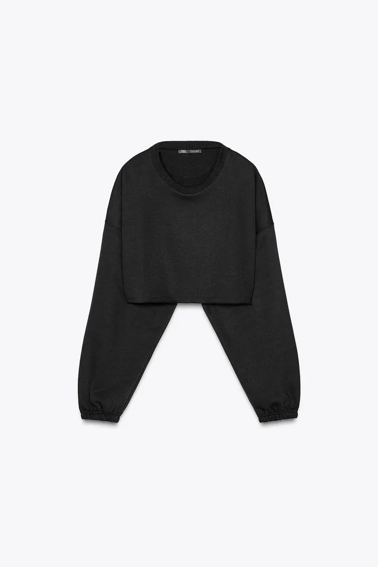 SUDADERA CROP MANGA LARGA