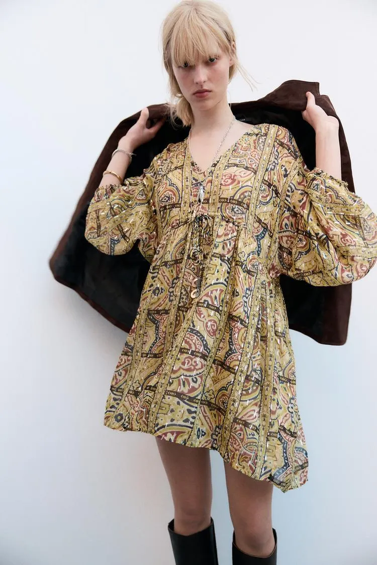 VESTIDO MINI ESTAMPADO