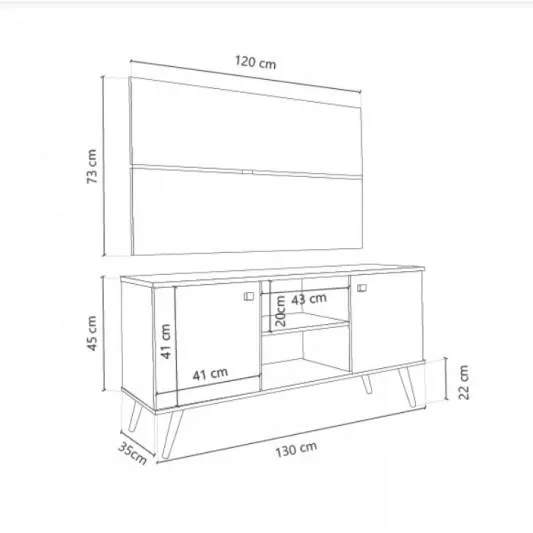 DELOS RACK DL881EN 2 PTAS+PANEL C/SOPORTE TV ENIGMA