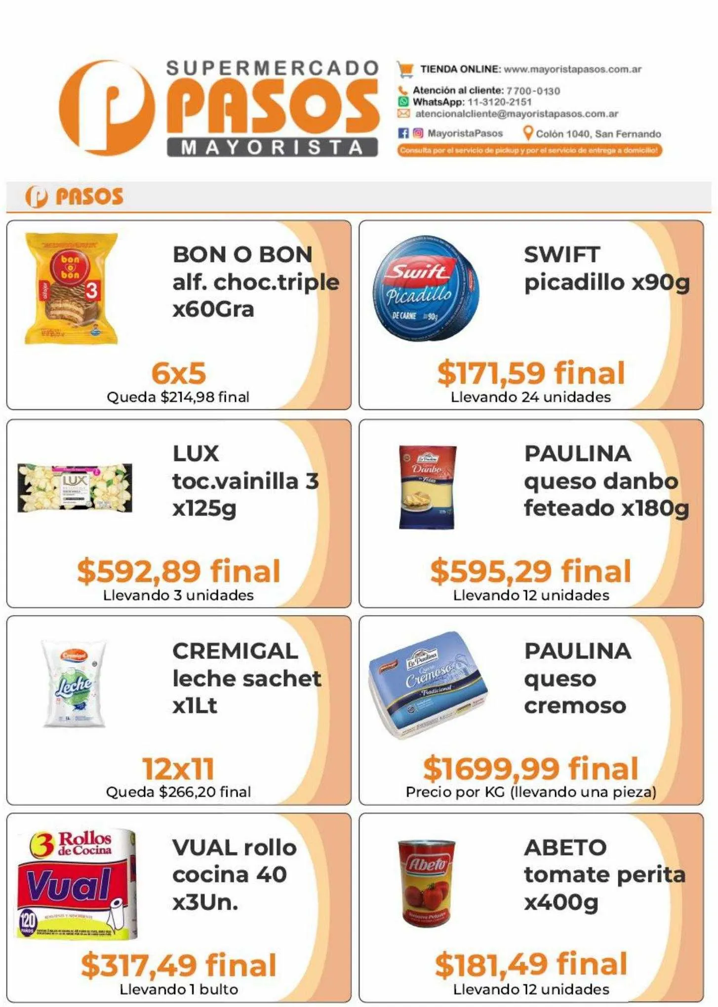 Ofertas de Catálogo Pasos Supermercado 4 de septiembre al 10 de septiembre 2023 - Página 1 del catálogo