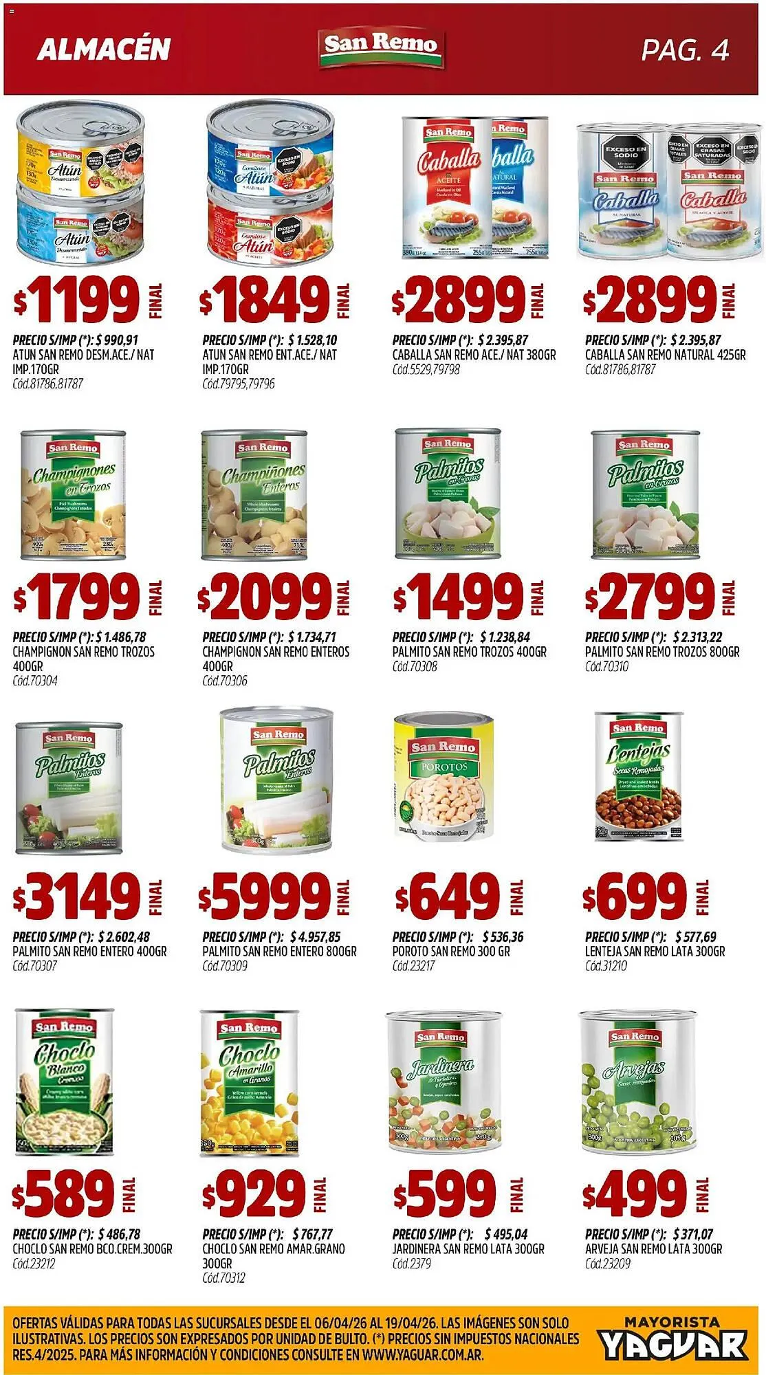 Ofertas de Catálogo Supermercados Yaguar 1 de abril al 19 de abril 2026 - Página 4 del catálogo
