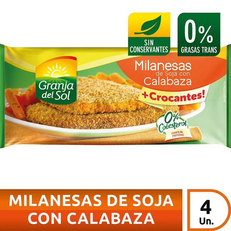 Milanesas de Soja con Calabaza Granja del Sol 330 Grs.