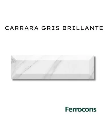 COLORES SOLIDOS REVESTIMIENTO CARRARA GRIS BRILLANTE 8.5X30