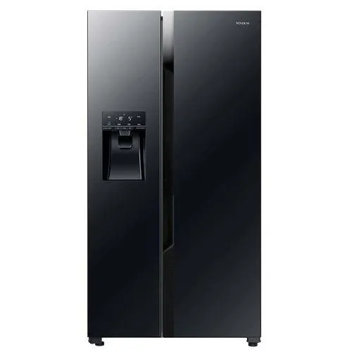 Heladera Side By Side Inverter NO FROST Vondom acero inox. Negra con Freezer capacidad total 605 L