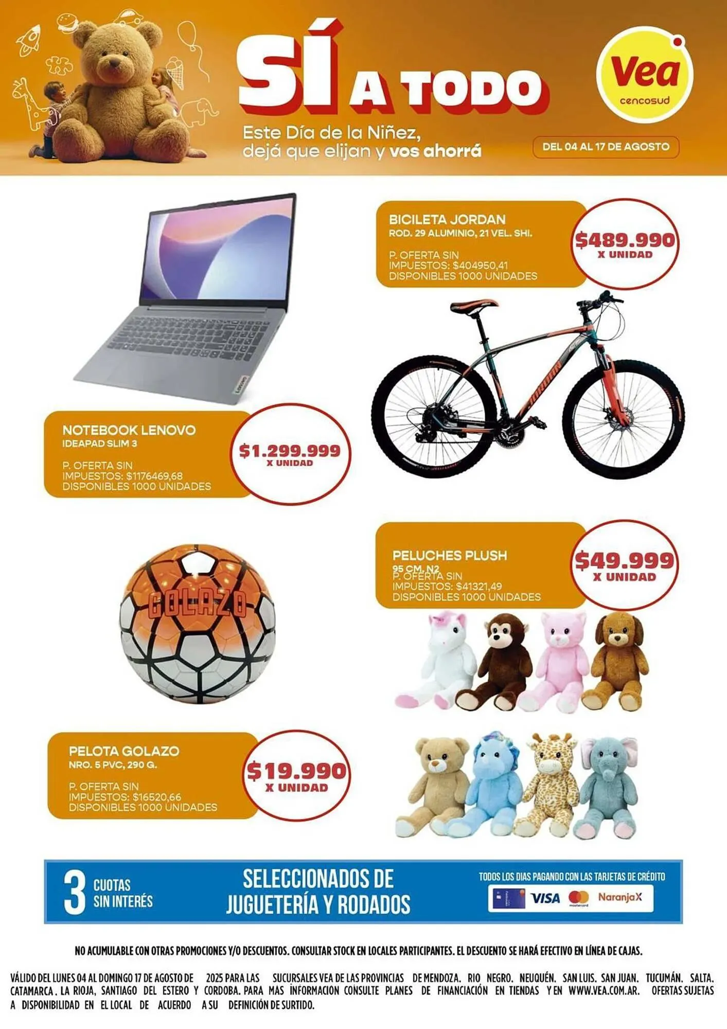 Ofertas de Catálogo Supermercados Vea 4 de agosto al 17 de agosto 2025 - Página 1 del catálogo