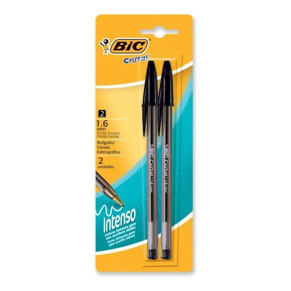 BOL�GRAFO CRISTAL INTENSO NGR 1.6 X2