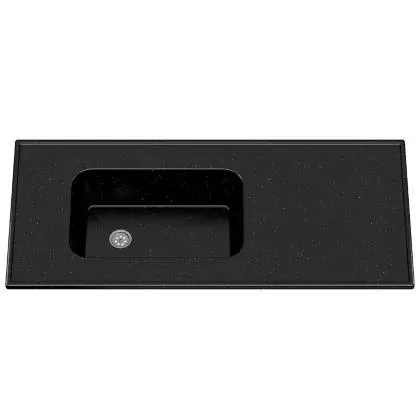 Mesada de mármol sintético 120 x 53 cm negra