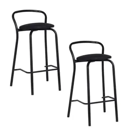 Pack de 2 sillas de bar Milano negras