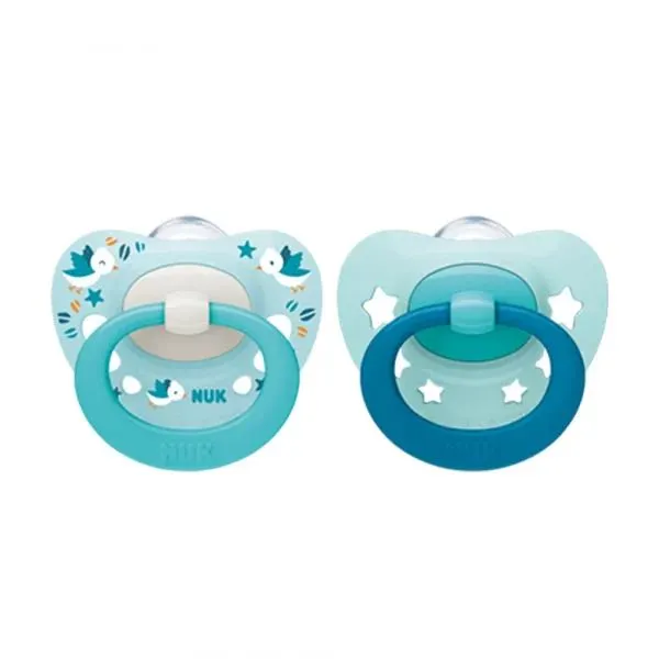 NUK SET X2 CHUPETE SIGNATURE T1 0 A 6M CELESTE
