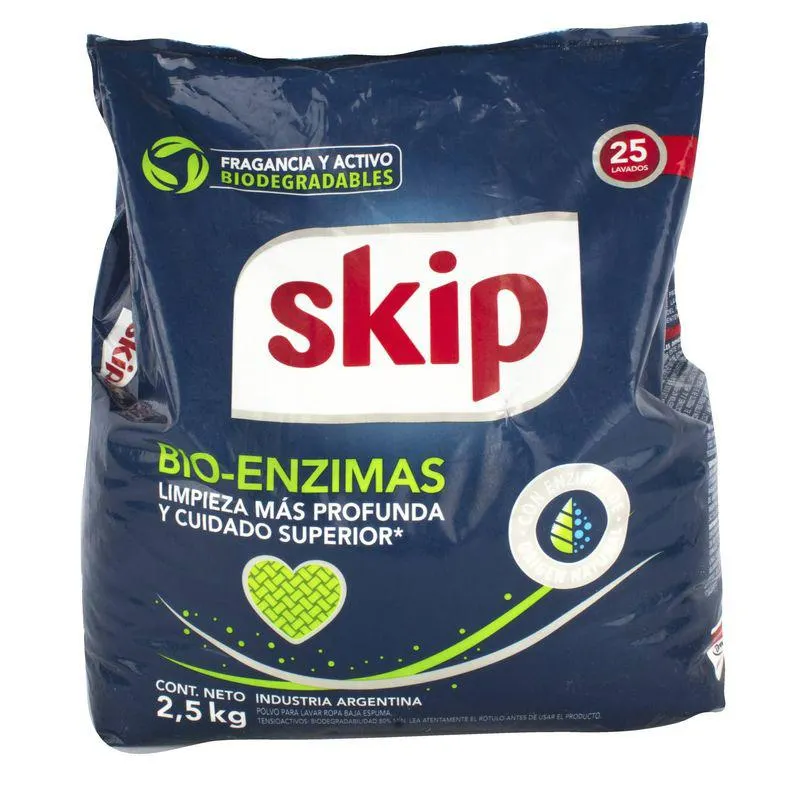 Jabón Polvo Skip BE Bio Enzimas 2.50kg