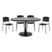 Juego de comedor mesa redonda extensible con 4 sillas