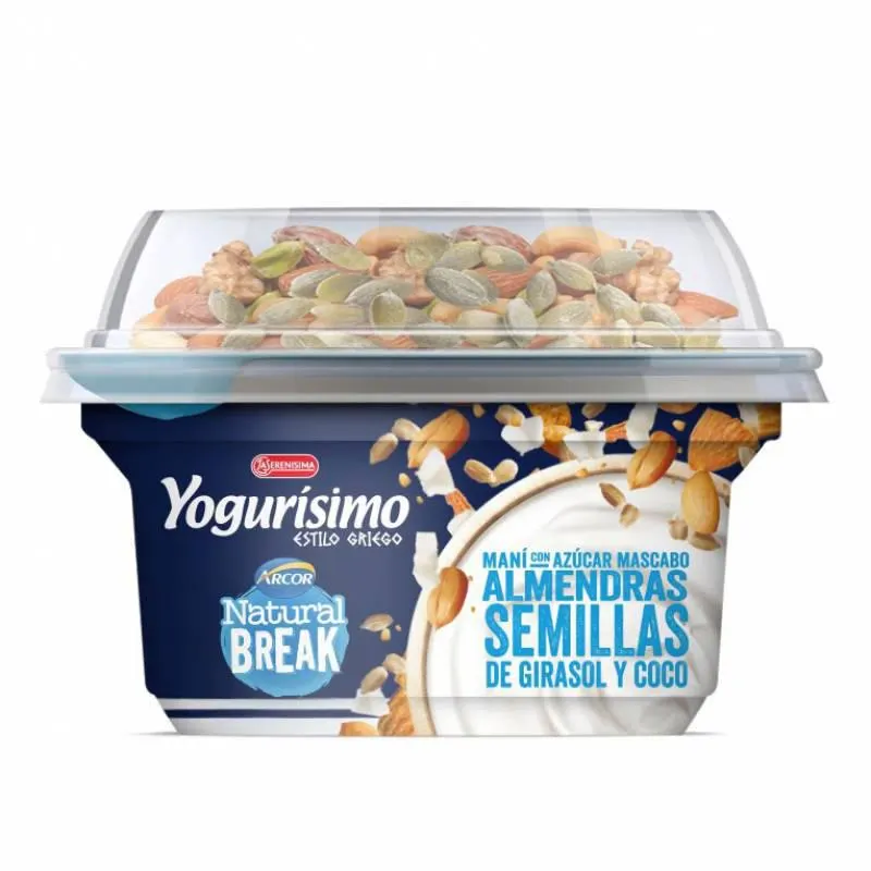Yogur Griego Toppings Almendras y Semillas Yogurísimo x 140 g.