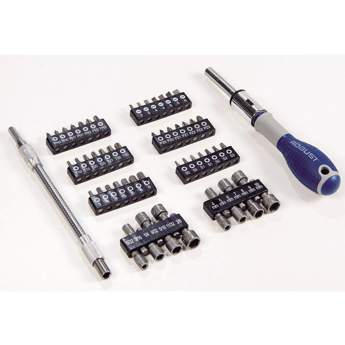 Juego de Puntas y Tubos con Mango 58 Piezas Robust