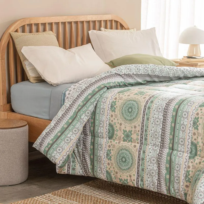 Acolchado Queen Size Reversible Patch Medio Mandala