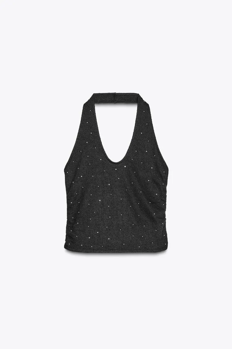 TOP HALTER PUNTO STRASS