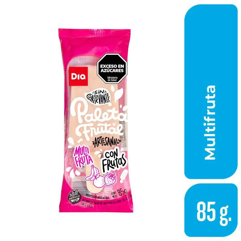 Paleta Frutal Artesanal Multifruta DIA 89 Gr