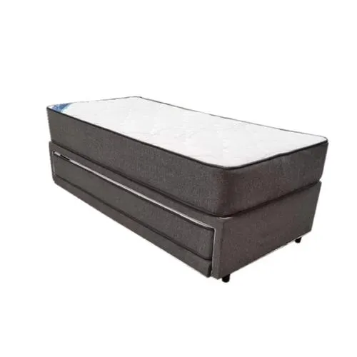 Sommier con carrito 1 plaza 0.90x1.90 cm Marfil El Descanso.