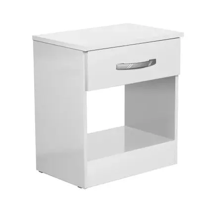 Mesa de luz Ecopack con 1 cajón blanco