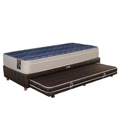 Sommier y colchón 1 plaza y media de resortes con cama adicional 56 x 90 x 190 cm